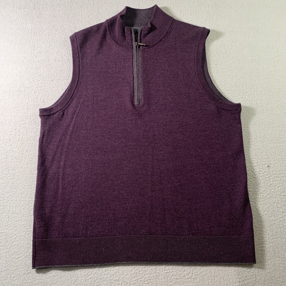 Raffi wool men's sweater vest Purple LARGE